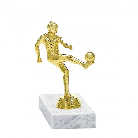 futbal (mužský hráč) zlatá figúrka so základňou
