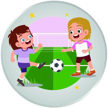 Kids futbal dievča emblém