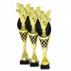 Motokára na čierno-zlatej trofeji