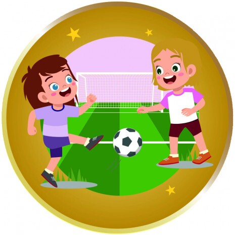 Kids futbal dievča emblém