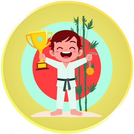 Bojové umenie chlapec emblém