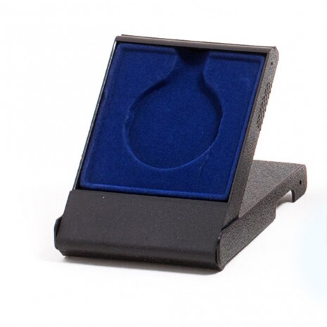 Plastová medailová krabička, priehľadná/modrá farba pre 50 mm medaily