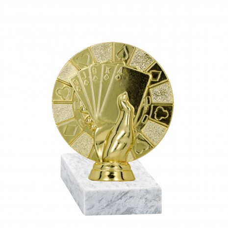 Karta (poker) zlatá figúrka so základňou