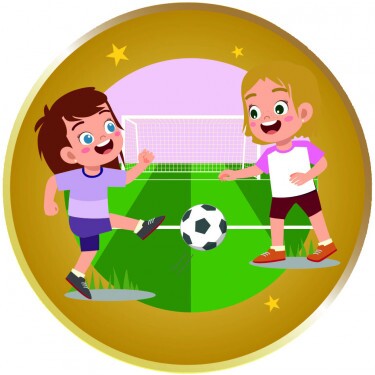 Kids futbal dievča emblém
