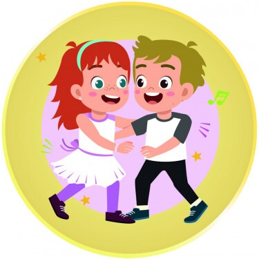 Tanečný pár ružový emblém