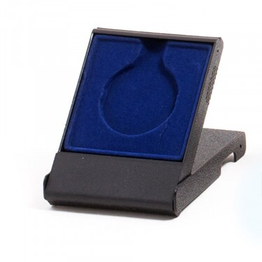 Plastová medailová krabička, priehľadná/modrá farba pre 50 mm medaily