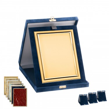 Plyšová krabička na plaketu v modrej farbe