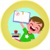 Študent chlapec emblém